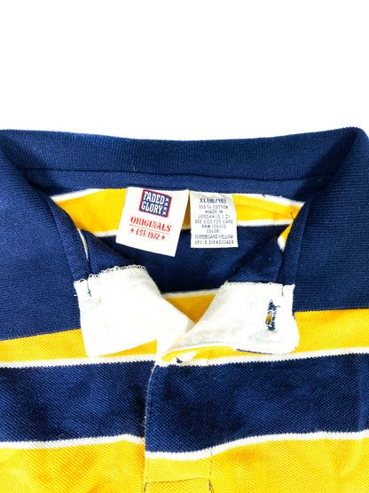 Yellow & Navy Striped Polo Two-fer