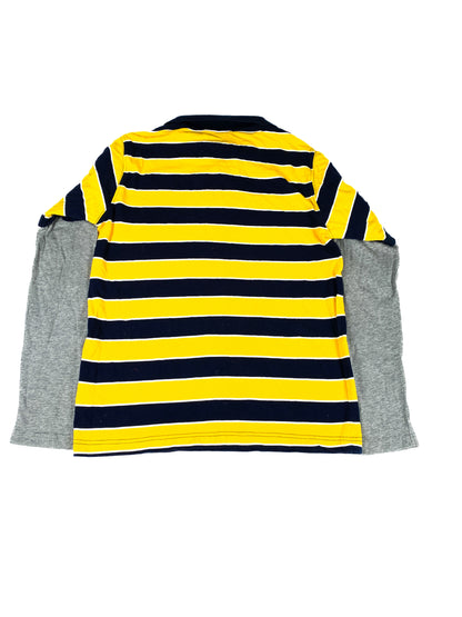 Yellow & Navy Striped Polo Two-fer