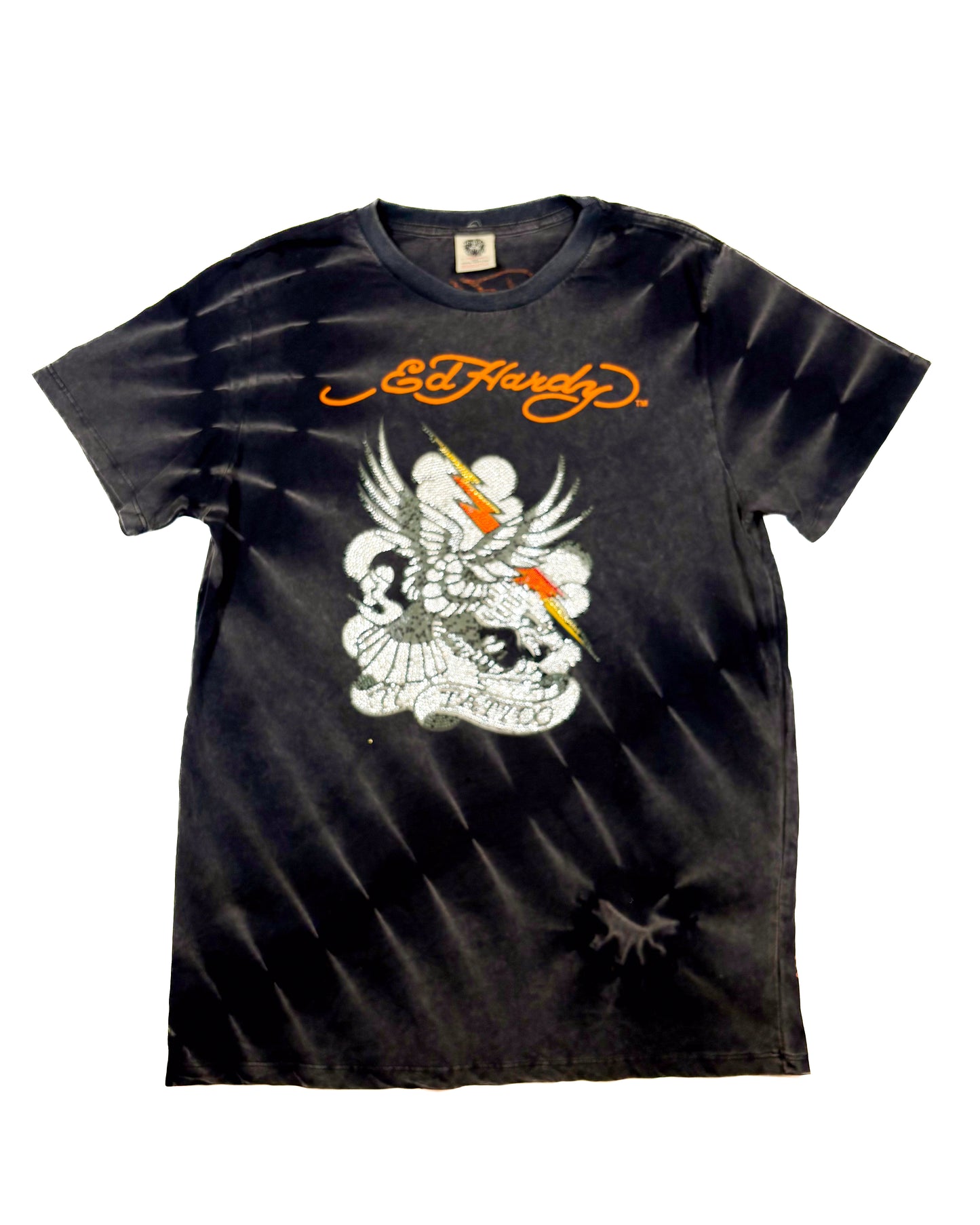 Ed Hardy Rhinestone Eagle + Lightning Tee