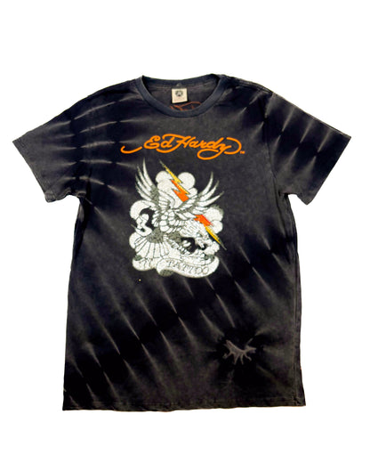 Ed Hardy Rhinestone Eagle + Lightning Tee