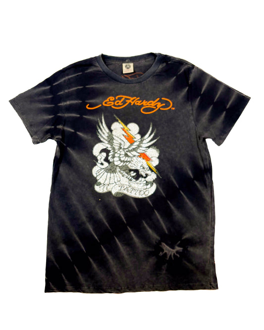 Ed Hardy Rhinestone Eagle + Lightning Tee