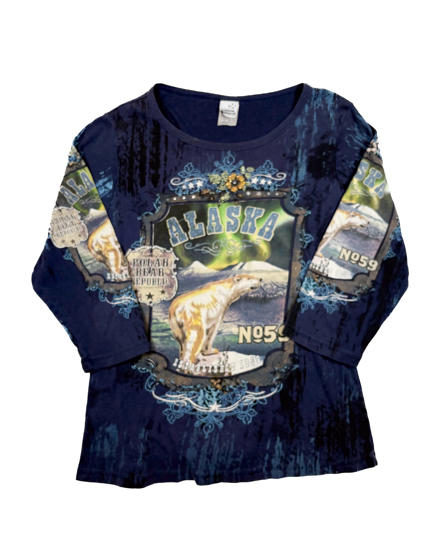Americana Bejeweled Polar Bear Long Sleeve