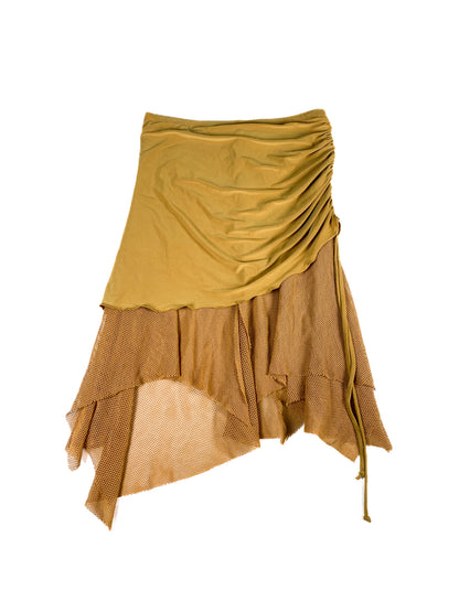 Young Age USA Layered Beige & Mesh Beach Skirt