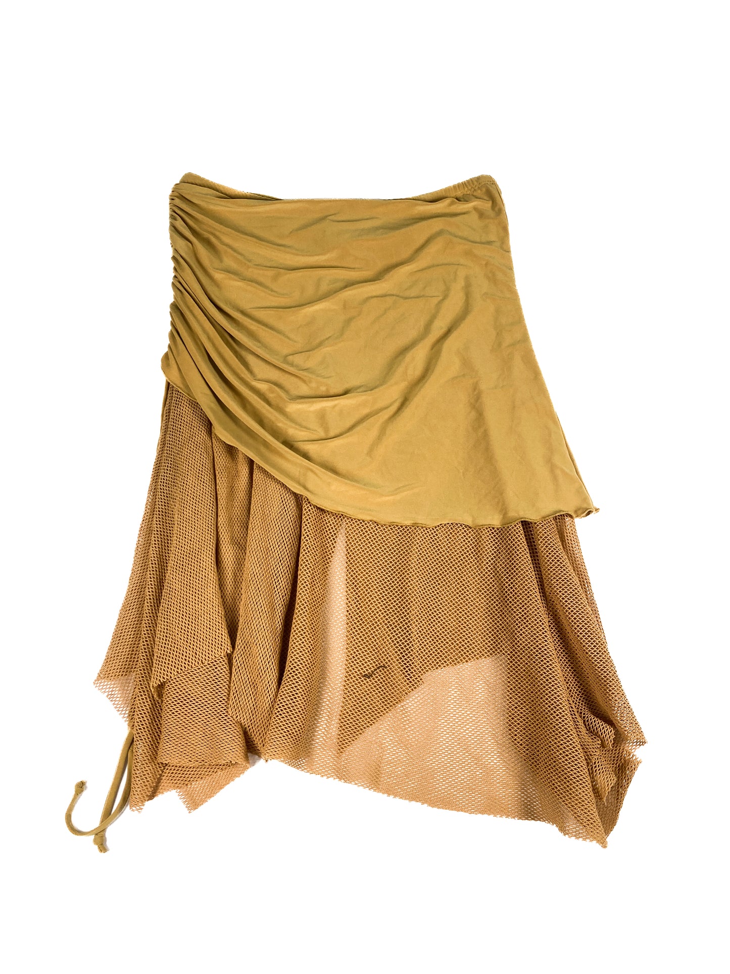 Young Age USA Layered Beige & Mesh Beach Skirt