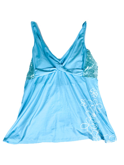 Y2k Mermaid Floral Lace Tank