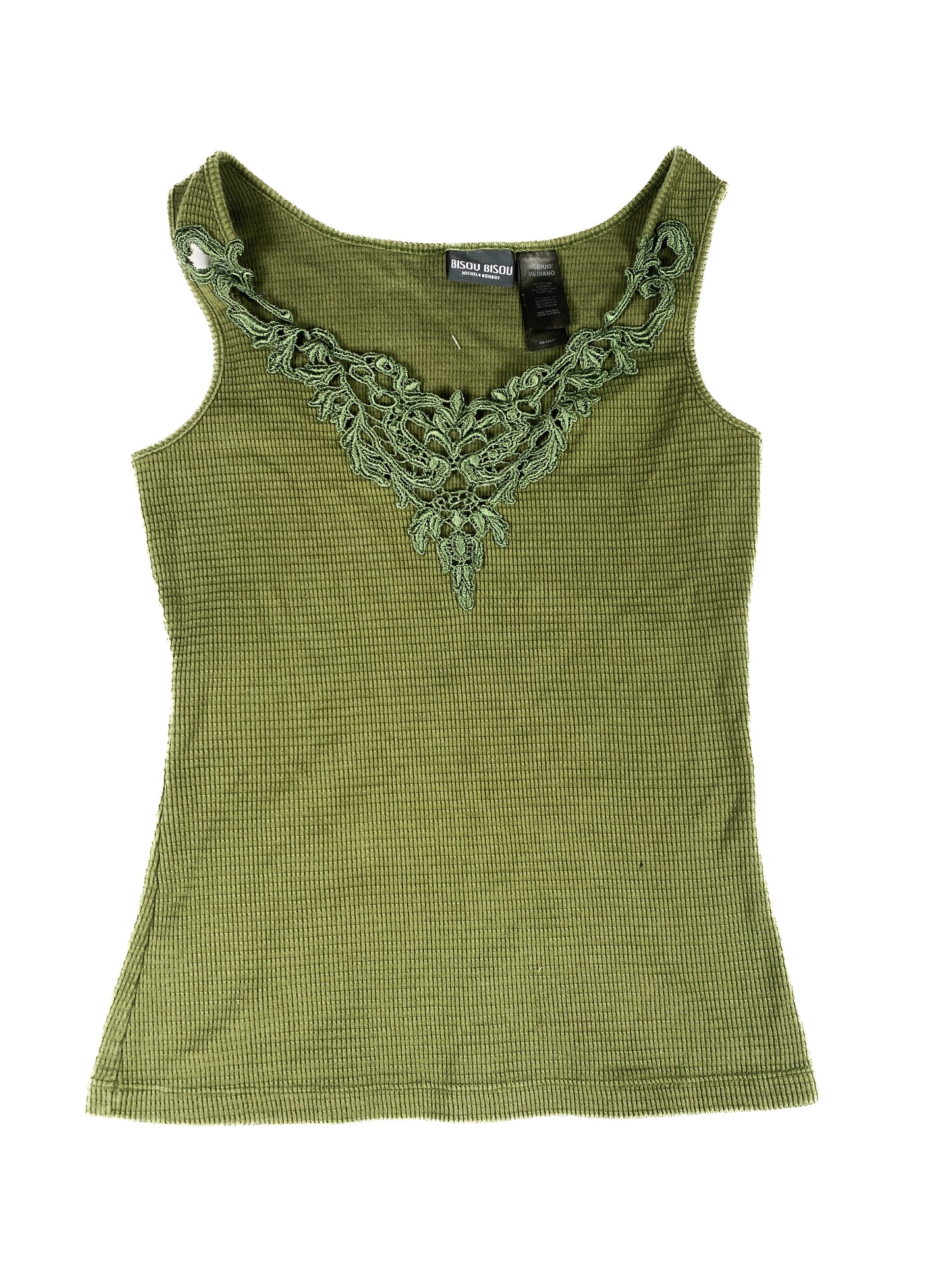 Army Green Lace Tank Top
