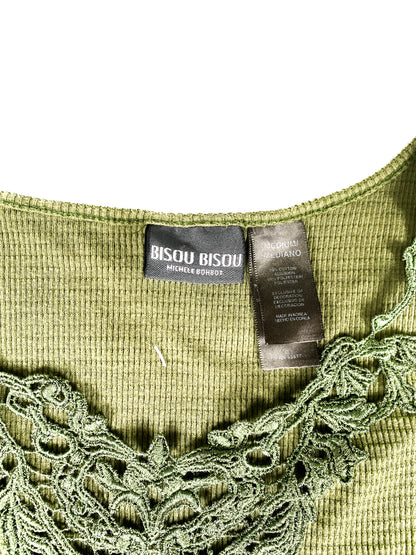 Army Green Lace Tank Top