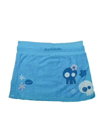 David & Goliath Turquoise Beach Skull Mini Skirt