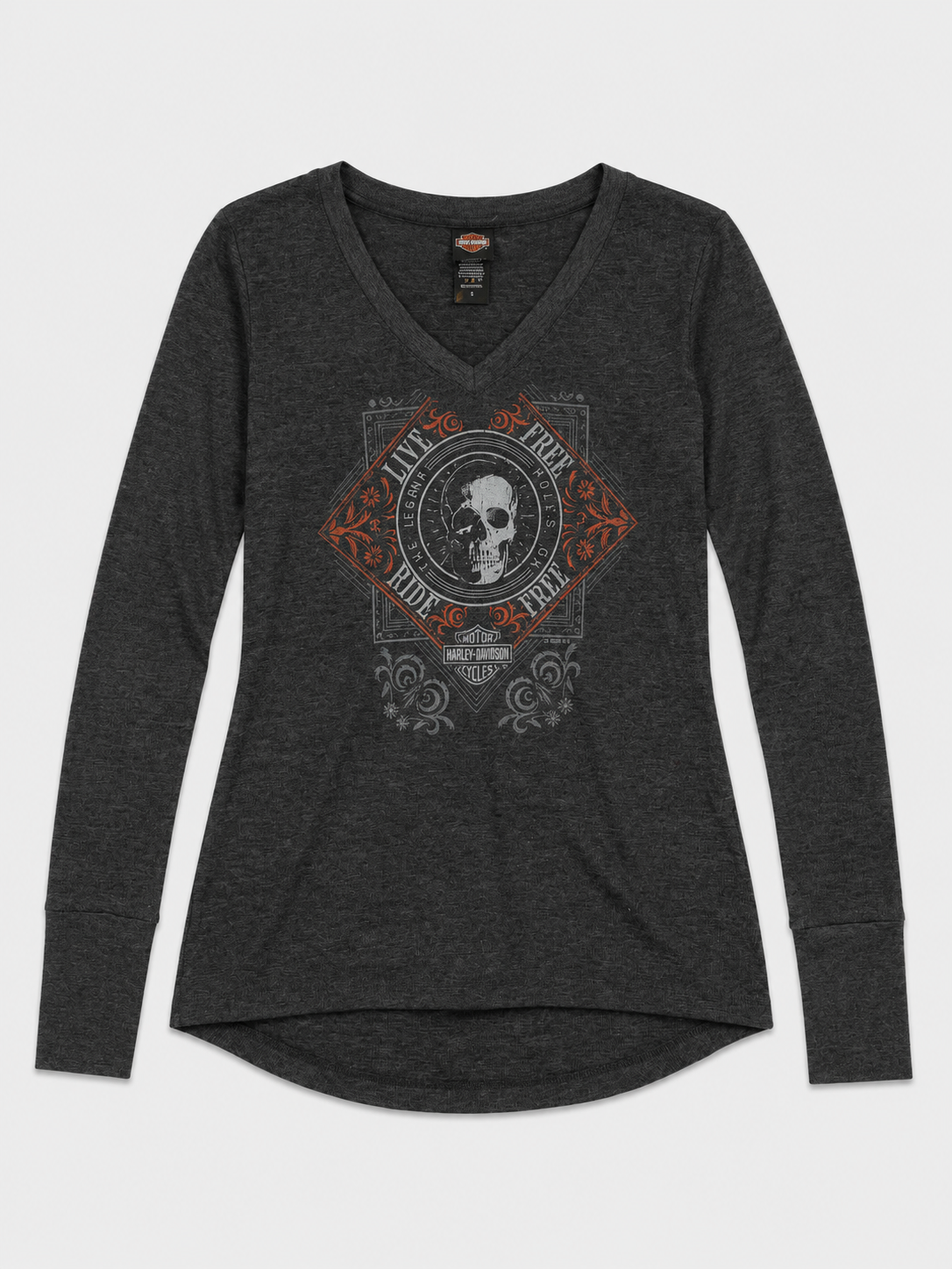 Harley Davidson Gray Graphic Long Sleeve