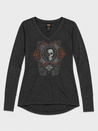 Harley Davidson Gray Graphic Long Sleeve