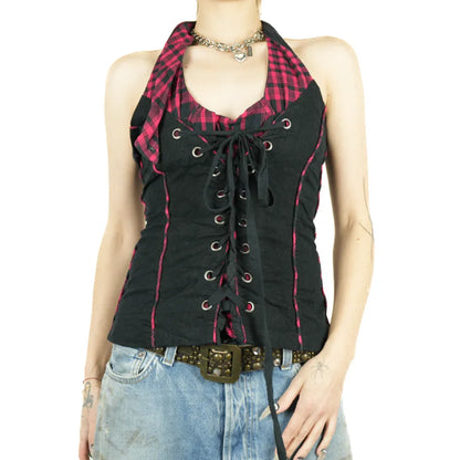 1990s Corset Lace Halter Top