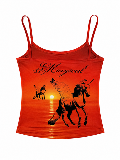 Cydn3yyy Magical Pegasus Dot Graphic Tank