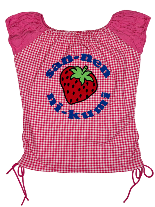 Vintage Strawberry Plaid Tshirt