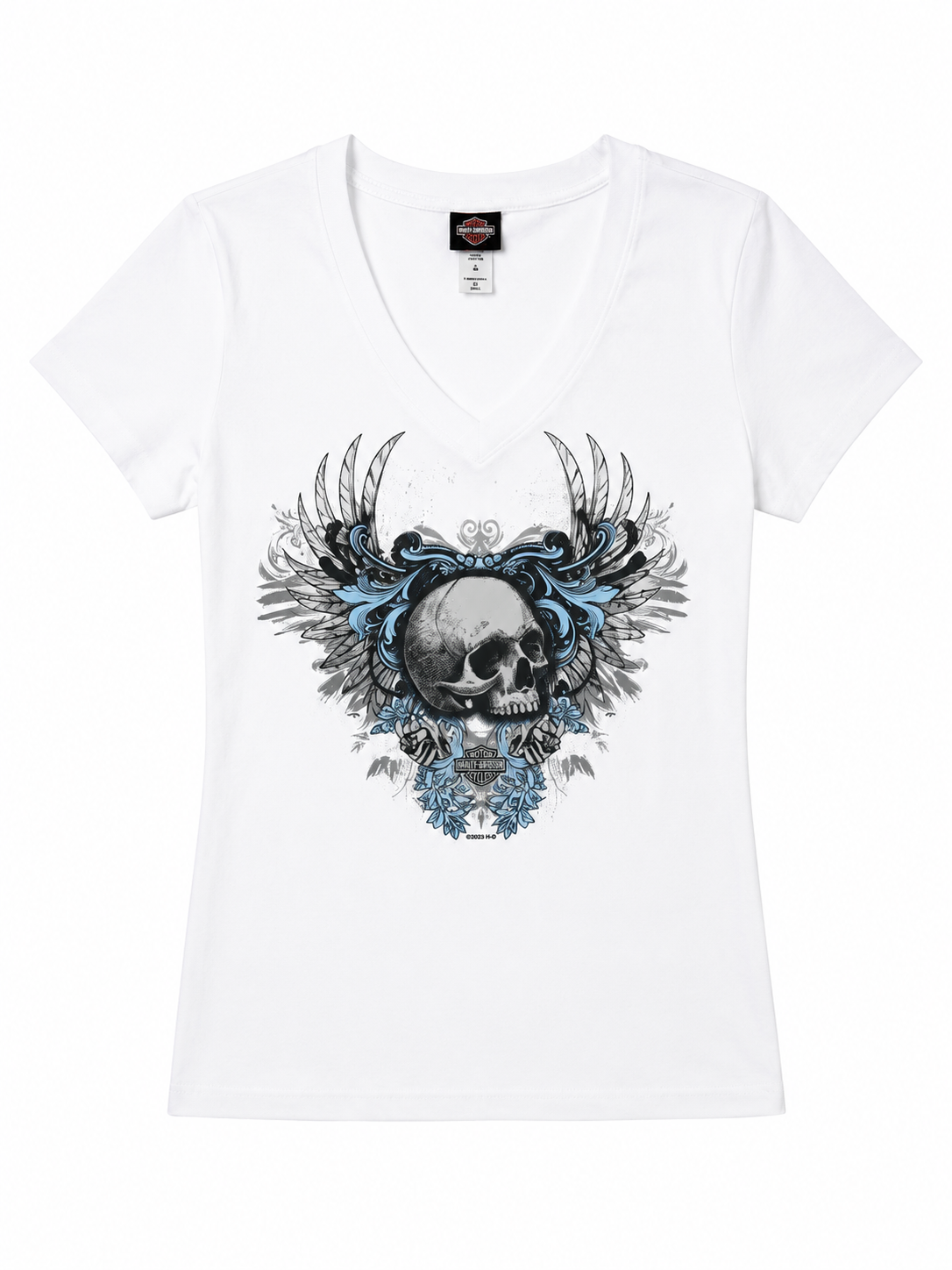 Harley Davidson Skull V-Neck Tee