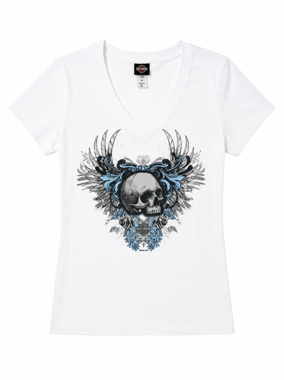 Harley Davidson Skull V-Neck Tee