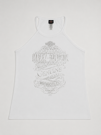 Harley Davidson White Halter Top