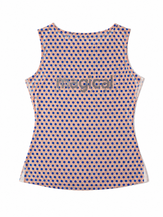 Cydn3yyy Magical Polka Dot Sleeveless Graphic