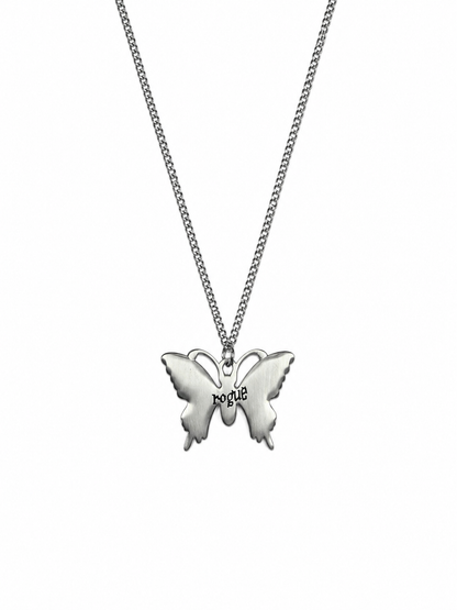 Butterfly Pendant - Steel Chain