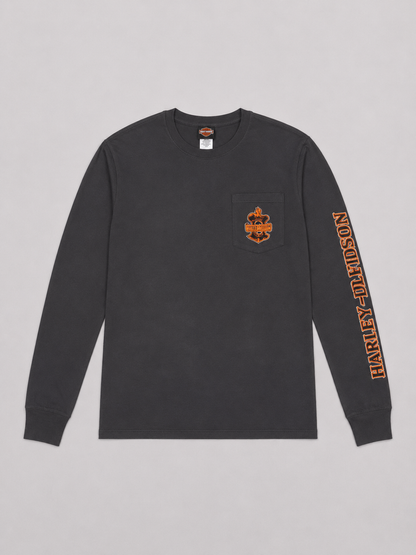 Harley Davidson Grey Logo Long Sleeve