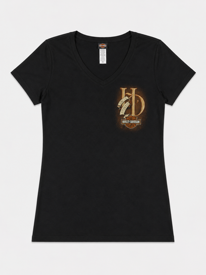 Harley Davidson Black V-Neck Tee