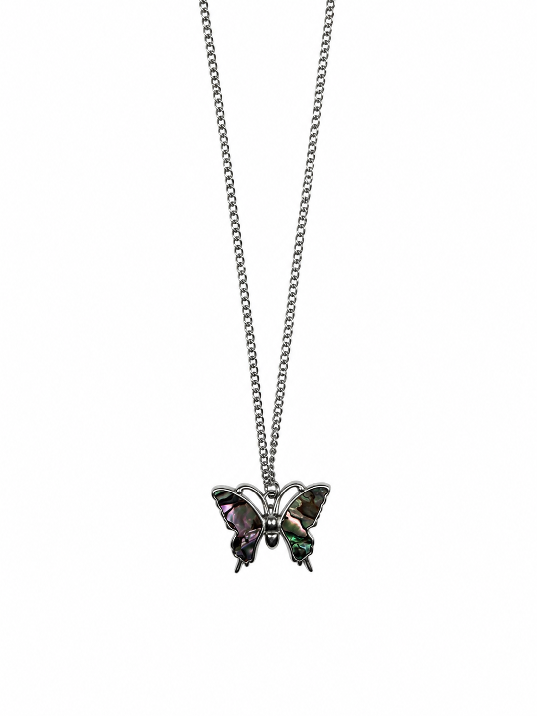 Butterfly Pendant - Steel Chain