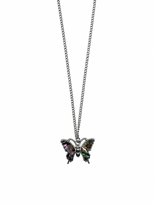Butterfly Pendant - Steel Chain