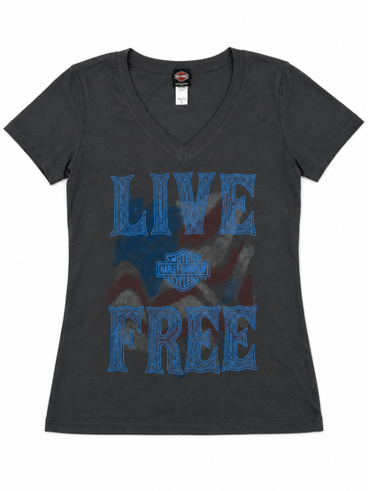 Harley Davidson Graphic V-Neck T-Shirt