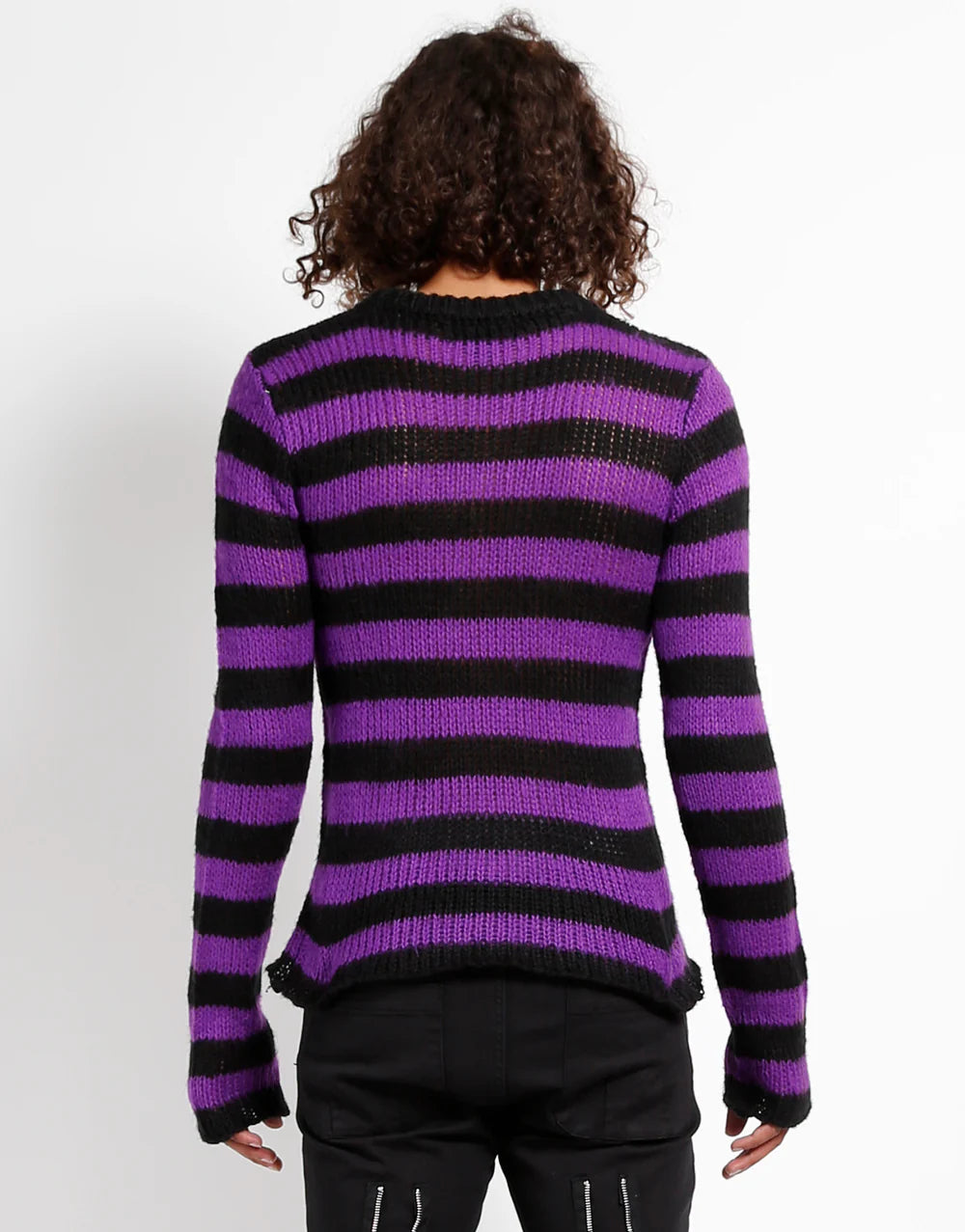 Tripp NYC Rag Stripe Sweater Purple - Rogue