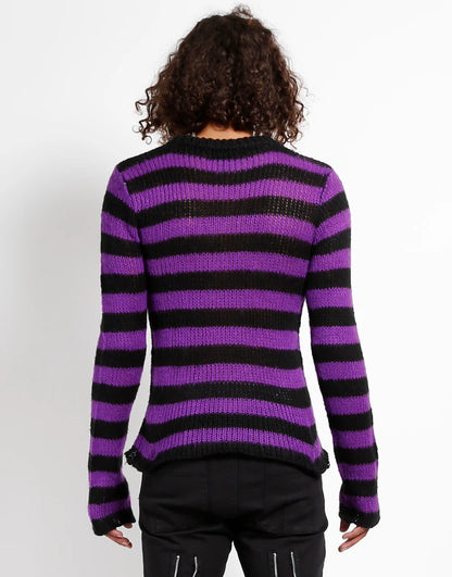 Tripp NYC Rag Stripe Sweater Purple - Rogue