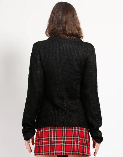 Tripp NYC Rag Stripe Sweater Black - Rogue