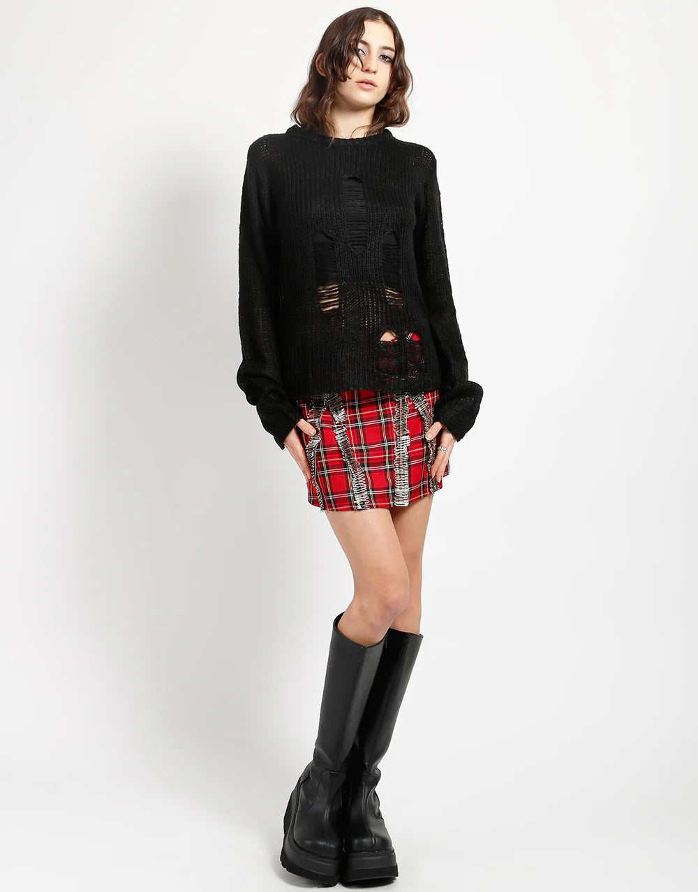 Tripp NYC Rag Stripe Sweater Black - Rogue