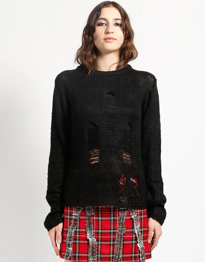 Tripp NYC Rag Stripe Sweater Black - Rogue