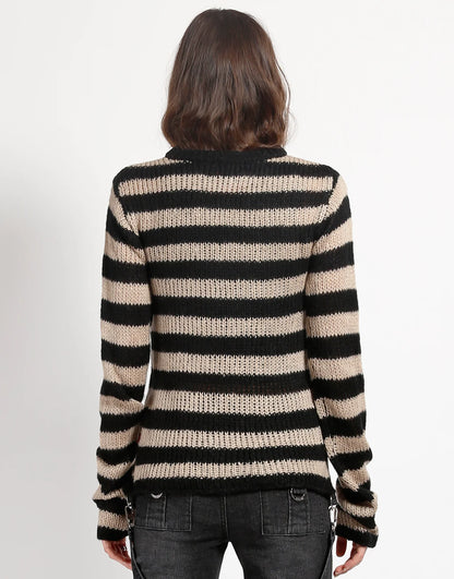 Tripp NYC Rag Stripe Sweater Ivory
