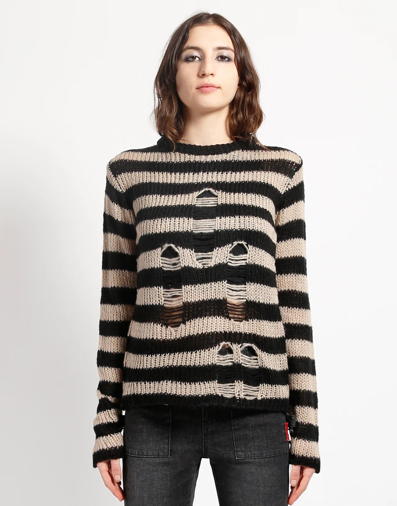 Tripp NYC Rag Stripe Sweater Ivory