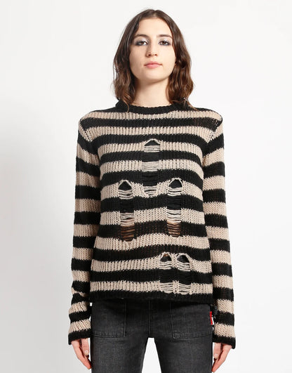 Tripp NYC Rag Stripe Sweater Ivory