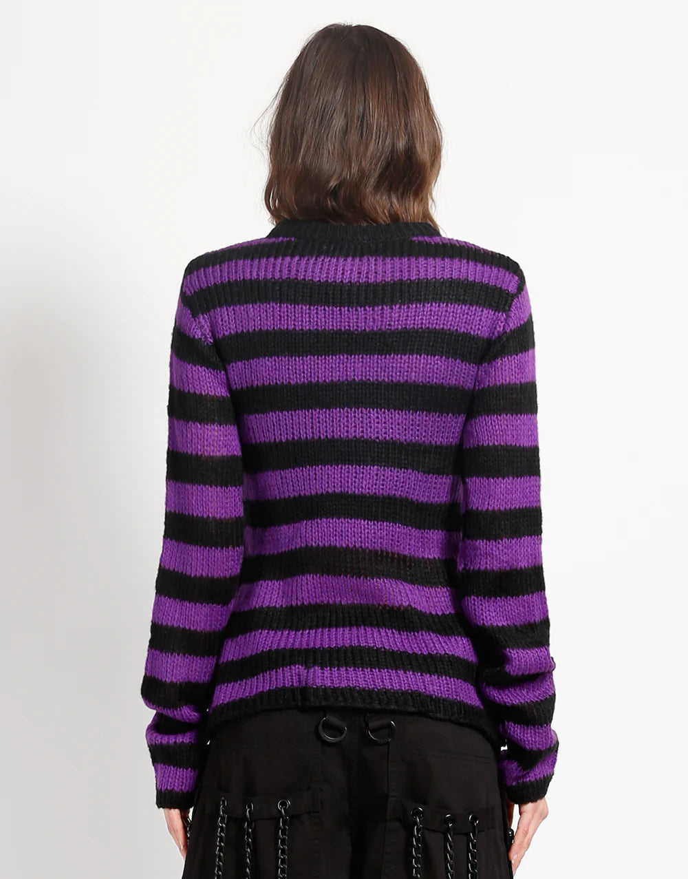 Tripp NYC Rag Stripe Sweater Purple - Rogue