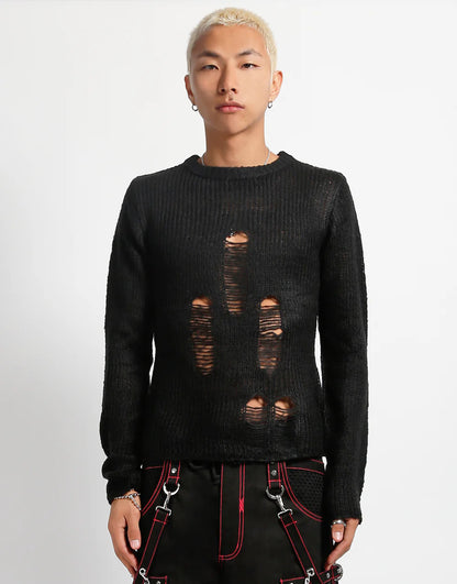 Tripp NYC Rag Stripe Sweater Black - Rogue