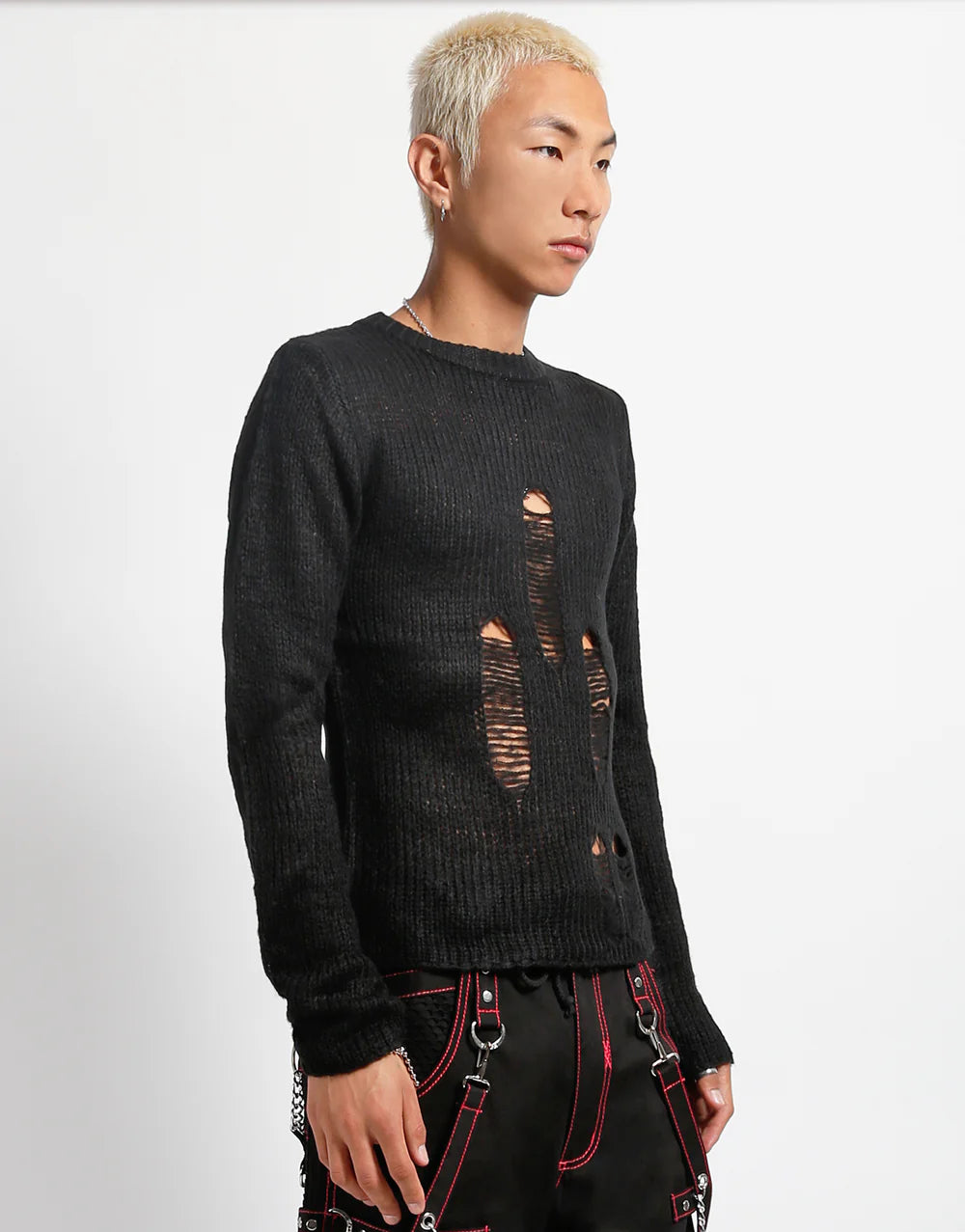 Tripp NYC Rag Stripe Sweater Black - Rogue