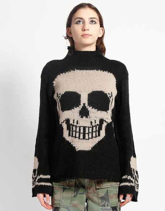 Tripp NYC Skull Sweater Ivory Skull