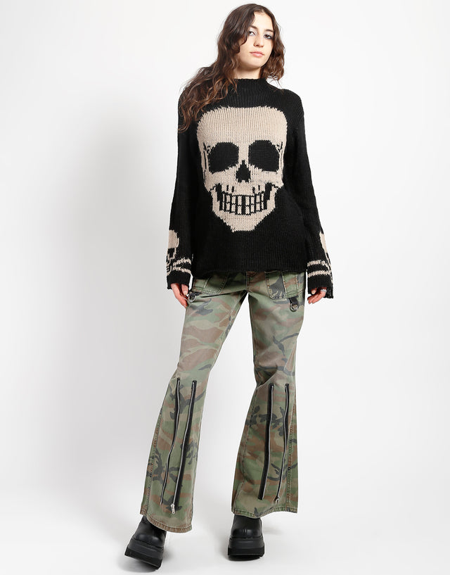 Tripp NYC Skull Sweater Ivory Skull