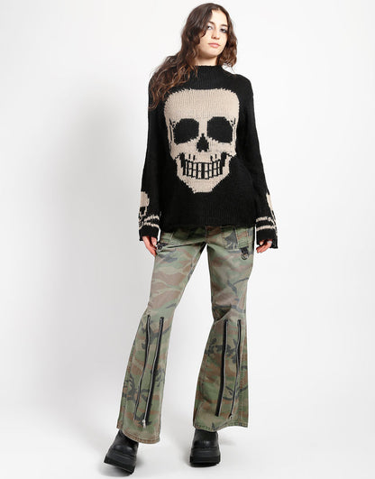 Tripp NYC Skull Sweater Ivory Skull