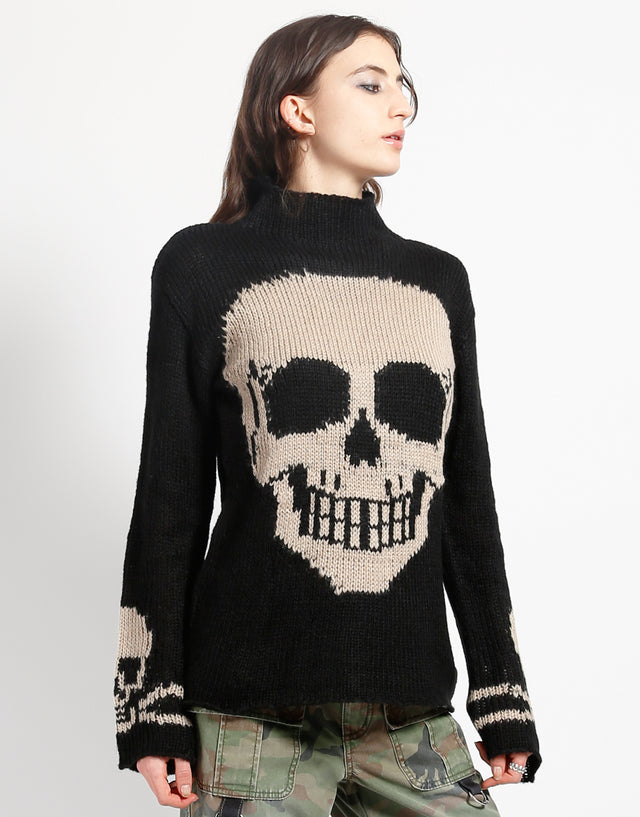Tripp NYC Skull Sweater Ivory Skull