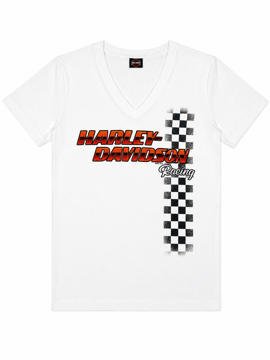 Harley Davidson White Stripped T-shirt