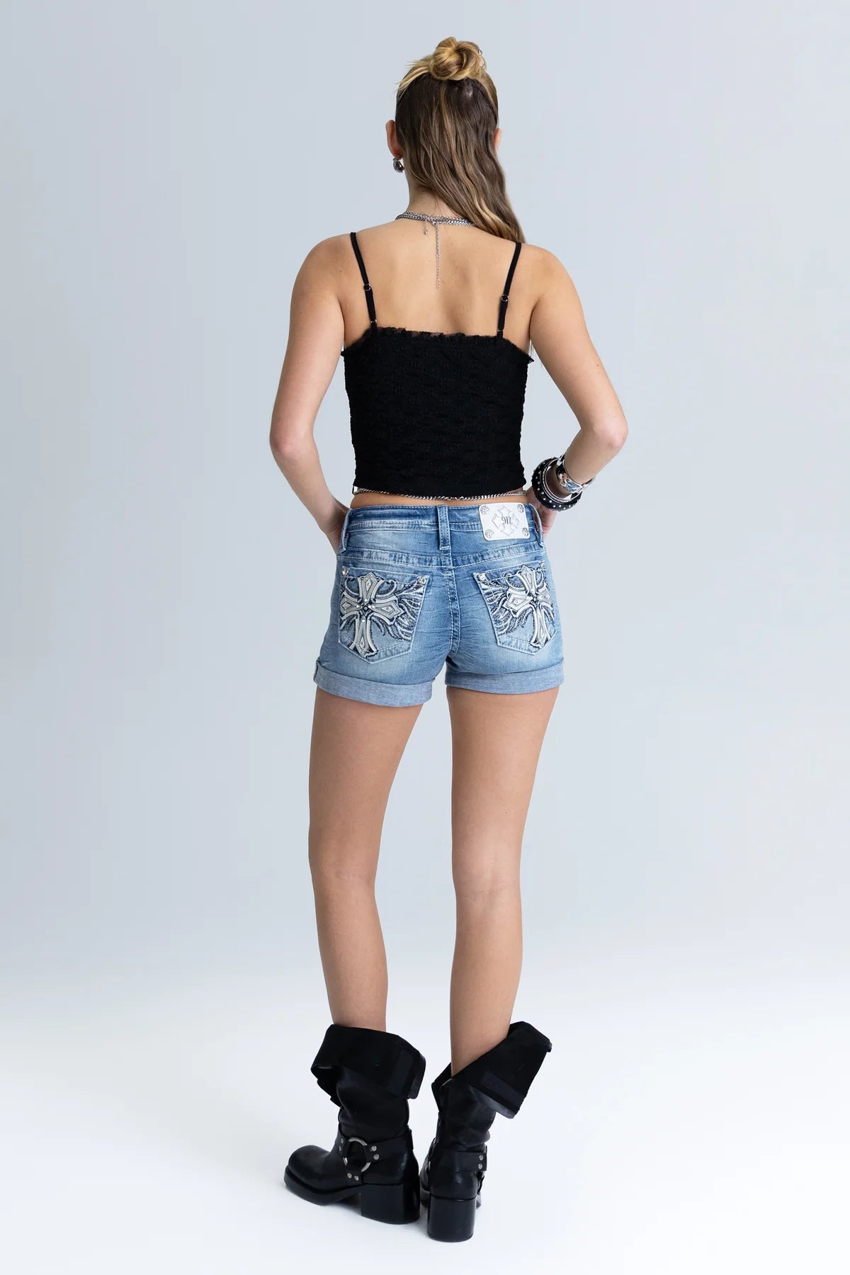 Miss Me Jayella Opal Cross Shorts