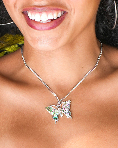 Butterfly Pendant - Steel Chain