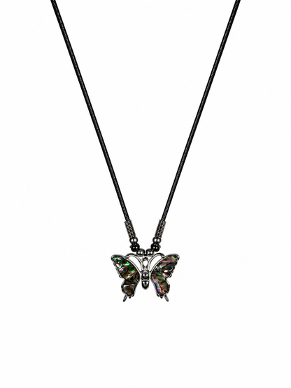 Butterfly Pendant - Leather Cord