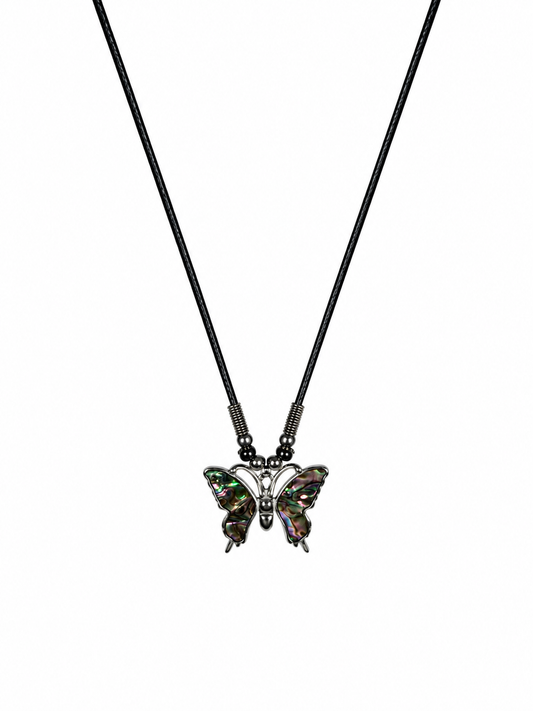 Butterfly Pendant - Leather Cord