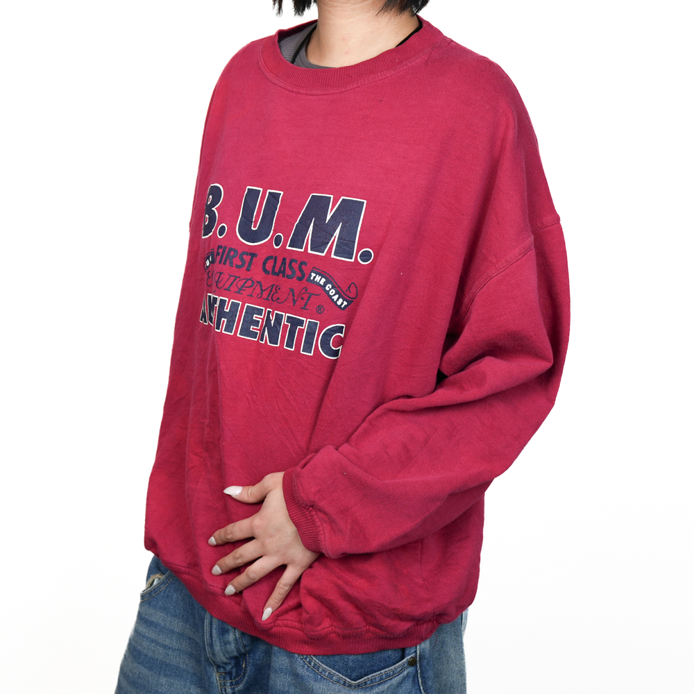 B.U.M. Authentic 1990s Red Crewneck.