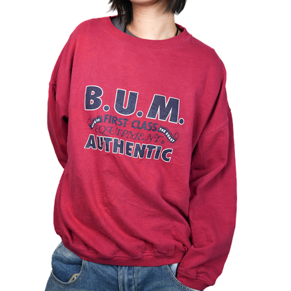 B.U.M. Authentic 1990s Red Crewneck.