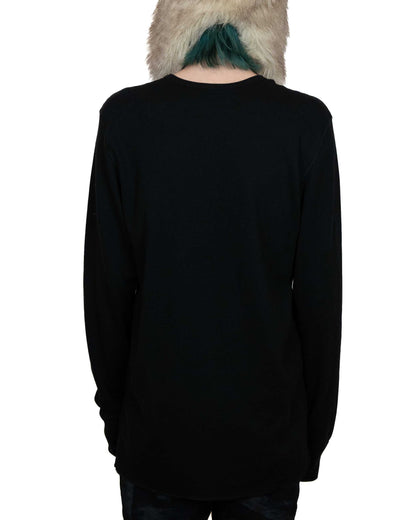 Black Leopard Skull and Crossbones Long Sleeve Thermal